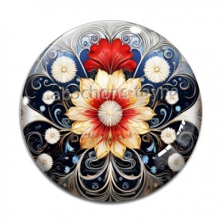 Cabochon Verre - fleur