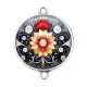 Connecteur Cabochon Argent - fleur