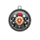Pendentif Cabochon Argent - fleur