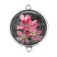 Connecteur Cabochon Argent - fleur