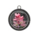 Pendentif Cabochon Argent - fleur