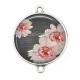 Connecteur Cabochon Argent - fleur