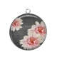 Pendentif Cabochon Argent - fleur