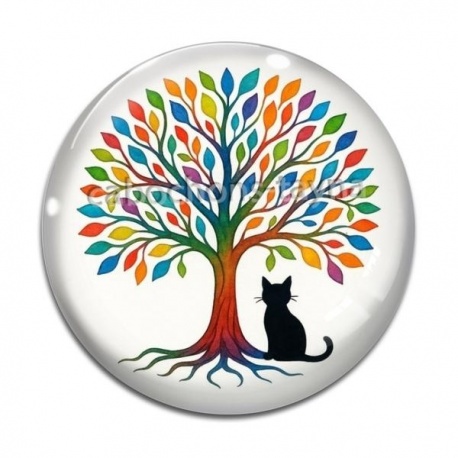 Cabochon Verre - arbre de vie