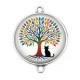 Connecteur Cabochon Argent - arbre de vie