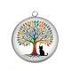 Pendentif Cabochon Argent - arbre de vie