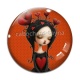 Cabochon Verre - fille gotique