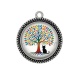 Pendentif Cabochon Argent - arbre de vie