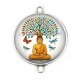 Connecteur Cabochon Argent - arbre de vie bouddha