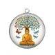 Pendentif Cabochon Argent - arbre de vie bouddha