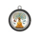 Pendentif Cabochon Argent - arbre de vie bouddha