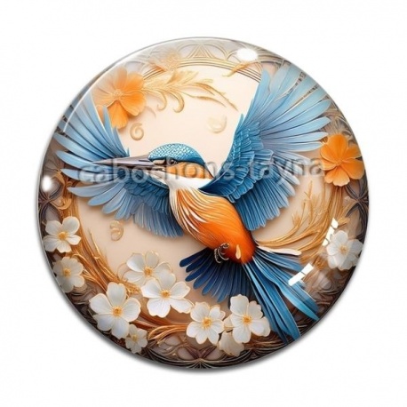 Cabochon Verre - oiseau