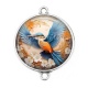 Connecteur Cabochon Argent - oiseau