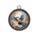 Pendentif Cabochon Argent - oiseau