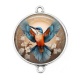Connecteur Cabochon Argent - oiseaux