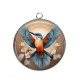 Pendentif Cabochon Argent - oiseaux