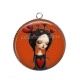 Pendentif Cabochon Argent - fille gotique