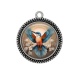 Pendentif Cabochon Argent - oiseaux