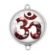 Connecteur Cabochon Argent - symbole OM