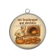 Pendentif Cabochon Argent - un boulanger qui déchire