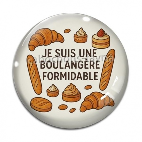 Cabochon Verre - je suis une boulangère formidable