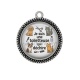 Pendentif Cabochon Argent - je suis une toiletteuse qui déchire