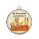 Pendentif Cabochon Argent - un boucher qui déchire