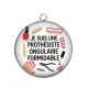 Pendentif Cabochon Argent - je suis une prothésiste ongulaire formidable