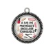 Pendentif Cabochon Argent - je suis une prothésiste ongulaire formidable