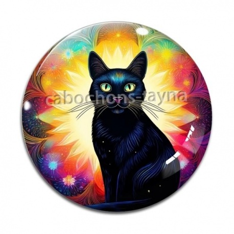 Cabochon Verre - chat