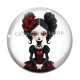 Cabochon Verre - fille gotique