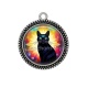 Pendentif Cabochon Argent - chat