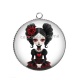 Pendentif Cabochon Argent - fille gotique