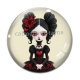 Cabochon Verre - fille gotique