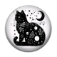 Cabochon Résine - chat noir cosmos