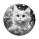 Cabochon Verre - chat fleur