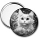 Miroir de poche - chat fleur