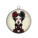 Pendentif Cabochon Argent - fille gotique