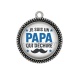 Pendentif Cabochon Argent - je suis un papa qui déchire