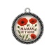 Pendentif Cabochon Argent - maman je t'aime