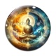 Cabochon Verre - bouddha méditation