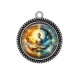 Pendentif Cabochon Argent - bouddha méditation