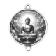 Connecteur Cabochon Argent -  bouddha méditation