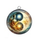 Pendentif Cabochon Argent -  bouddha méditation
