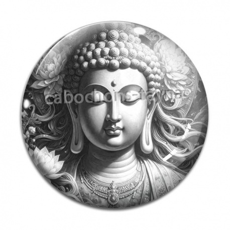 Cabochon Verre -  bouddha méditation