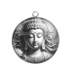 Pendentif Cabochon Argent -  bouddha méditation