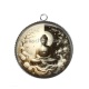 Pendentif Cabochon Argent -  bouddha méditation yin yang