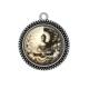 Pendentif Cabochon Argent -  bouddha méditation yin yang
