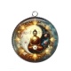Pendentif Cabochon Argent - : bouddha méditation yin yang