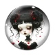 Cabochon Verre - fille gotique
